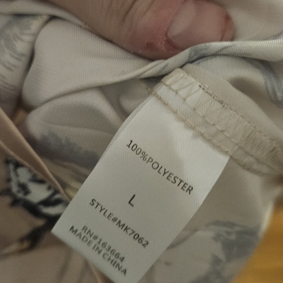 Equestrian Print Beige Button-Down Shirt - Picture 3 of 3